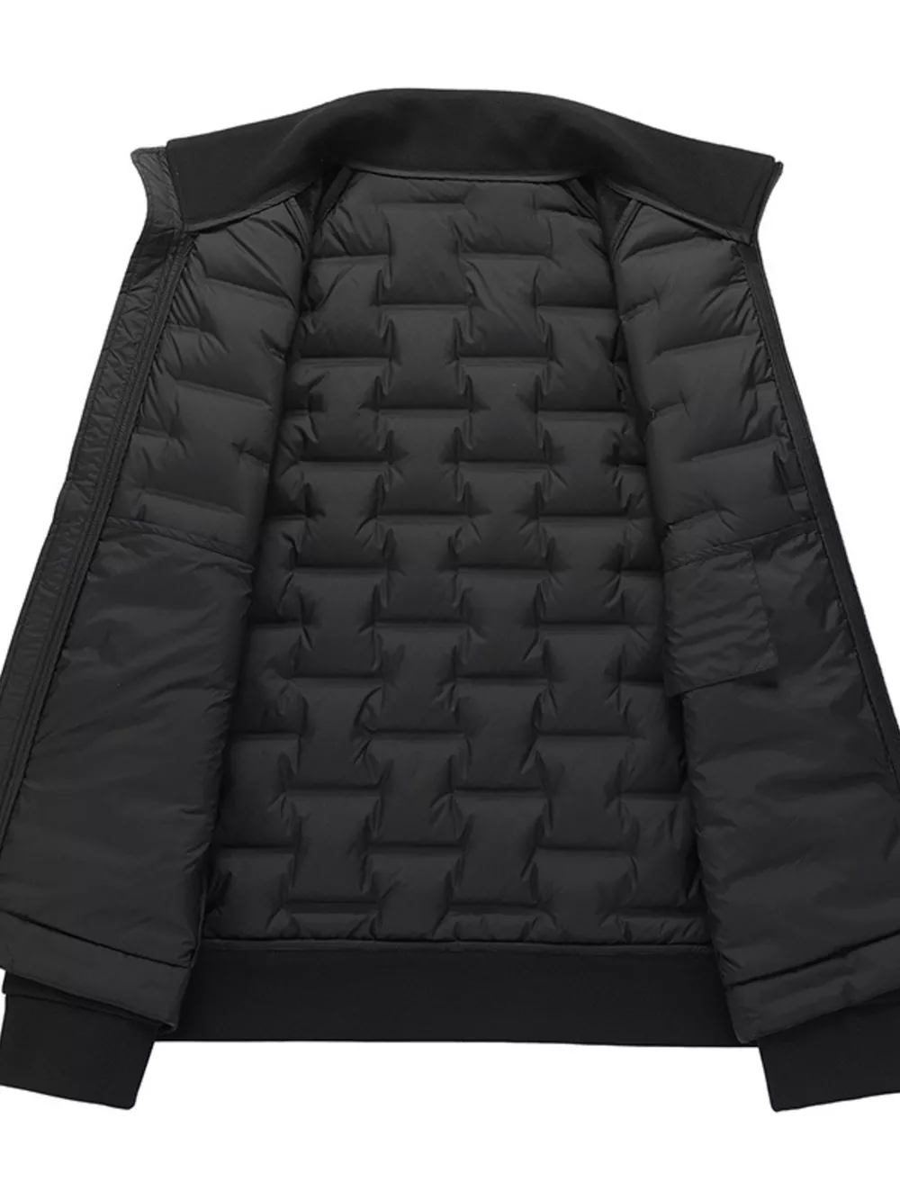 Men's Plus Size Lightweight Padded Stand Collar Jacket, image 3