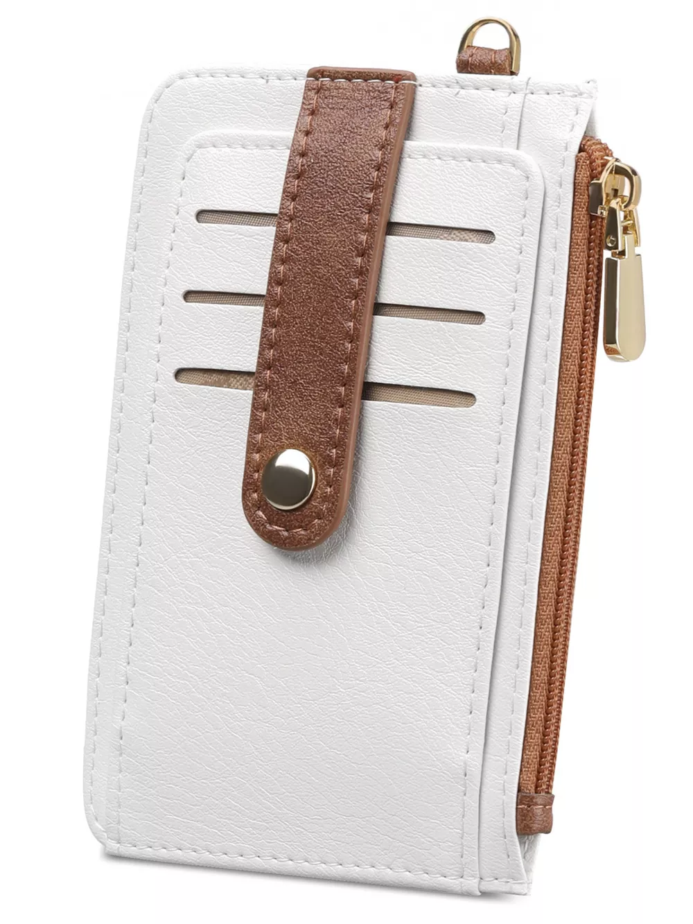 Zippered Leather Card Holder Wallet, image 2