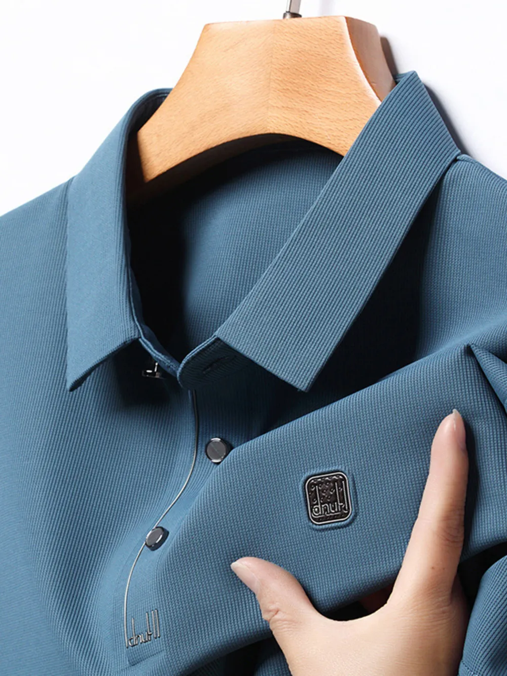 Men's Plus Size Lightweight Breathable Collared Neck Polo, image 5
