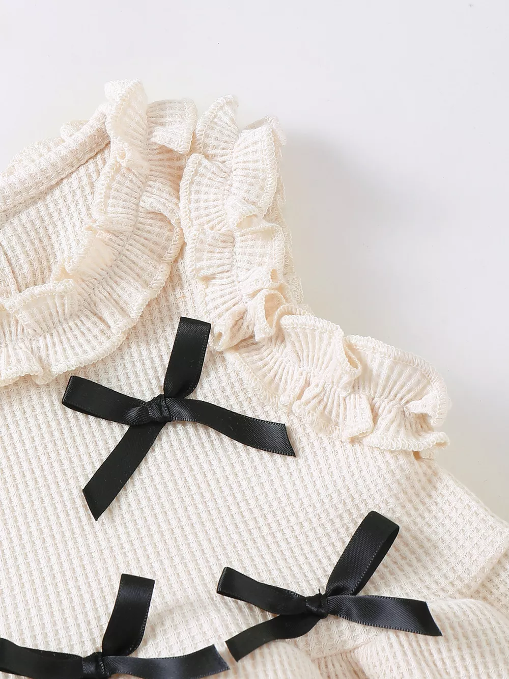 Children's Bow Waffle Knit Top and Pants Set, image 9