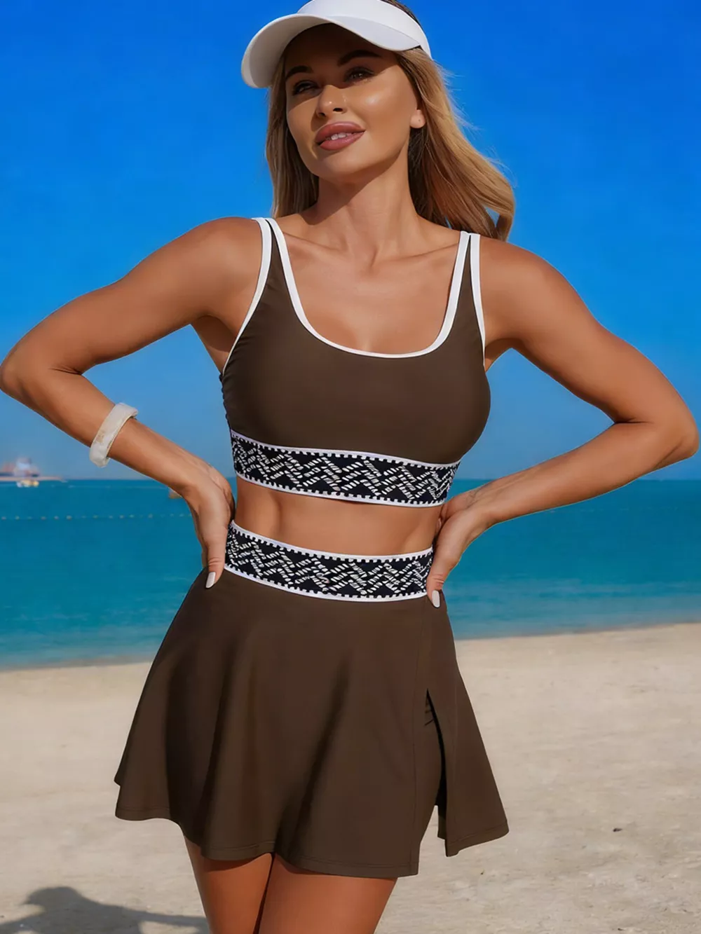 Contrast Trim Tank and Skort Swim Set, image 5