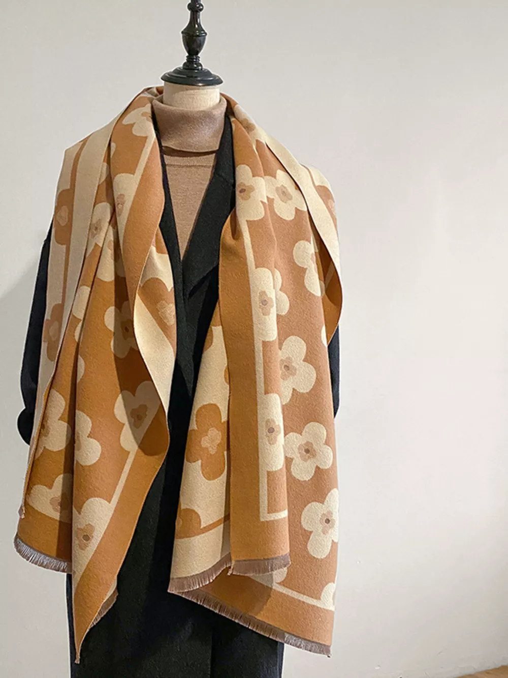 Floral Print Raw Hen Scarf, image 5