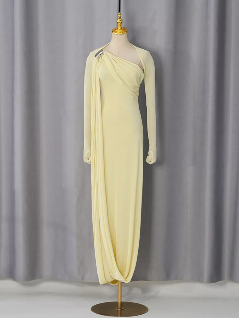 One-Shoulder Draped Maxi Dress, image 5