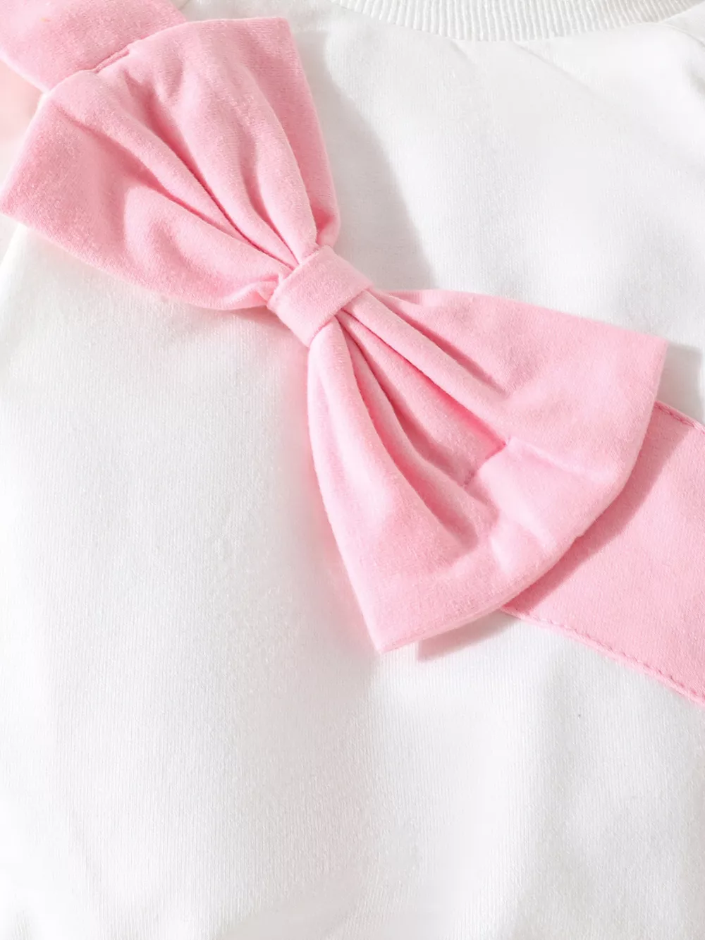 Children's Bow Decor Long Sleeve Baby One-Piece Bodysuit, image 4