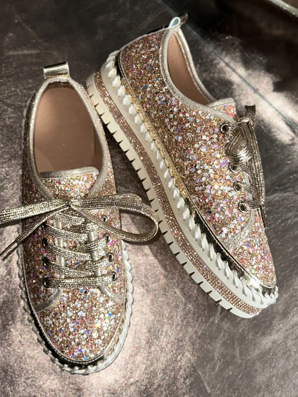 Lace Up Round Toe Platform Sneakers, image 3