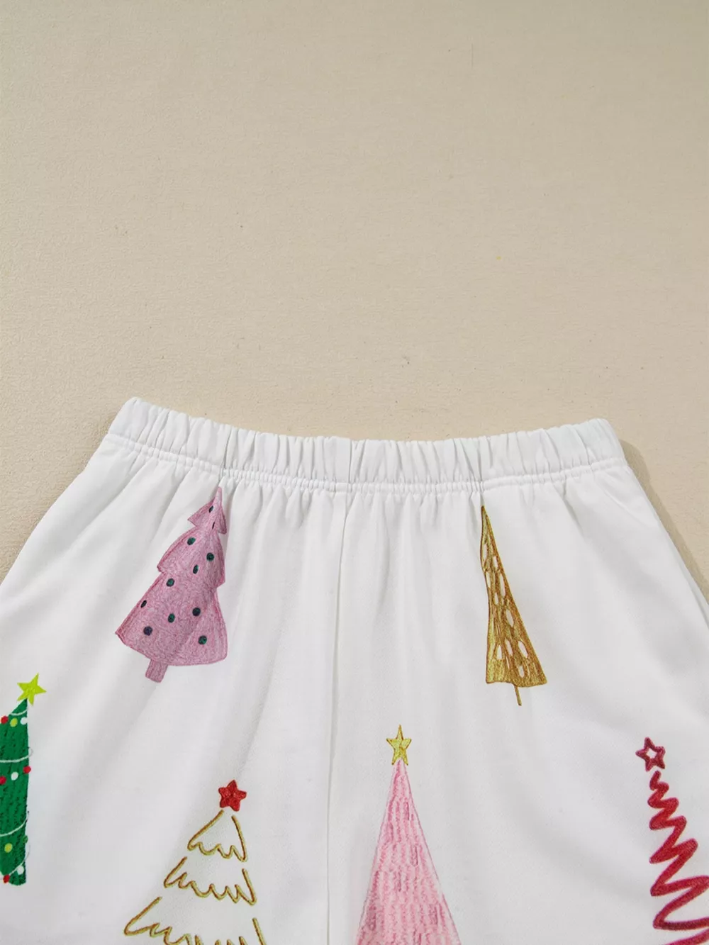 Christmas Tree Round Neck Top and Shorts Set, image 7