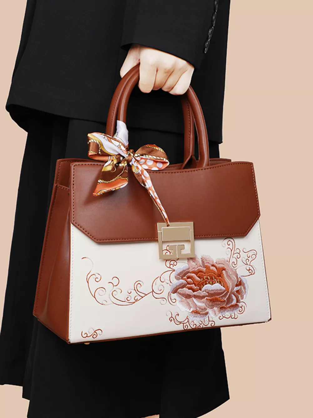 Floral Top Handle Handbag, image 7