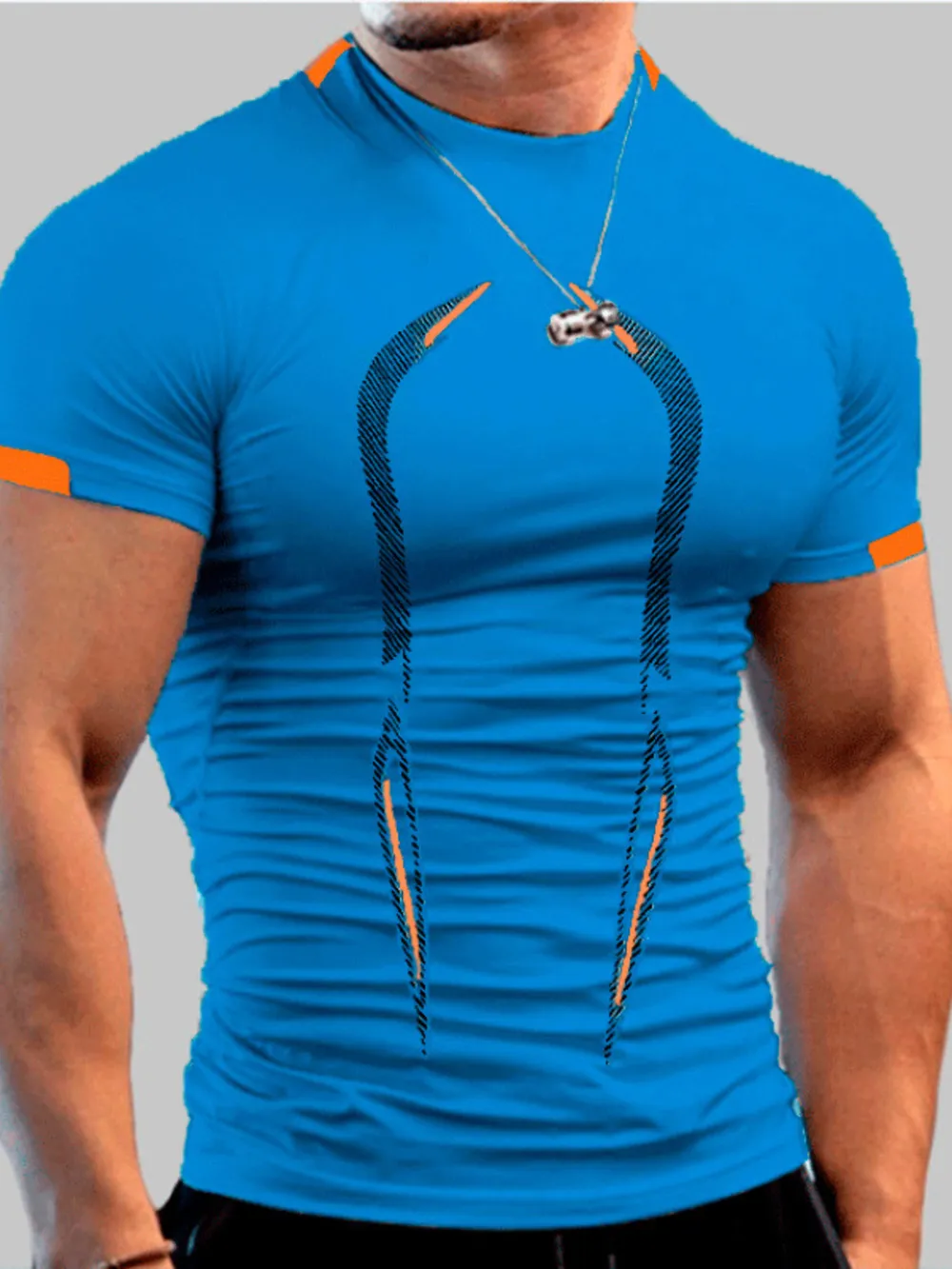 Men's Full Size Mock Neck Short Sleeve Active T-Shirt Plus Size, image 8