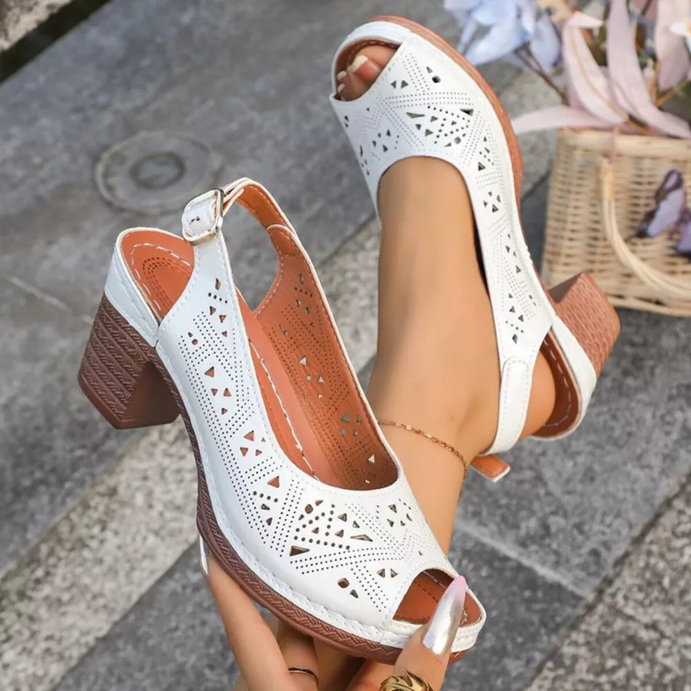 Open Toe Block Heels Sandals, image 6