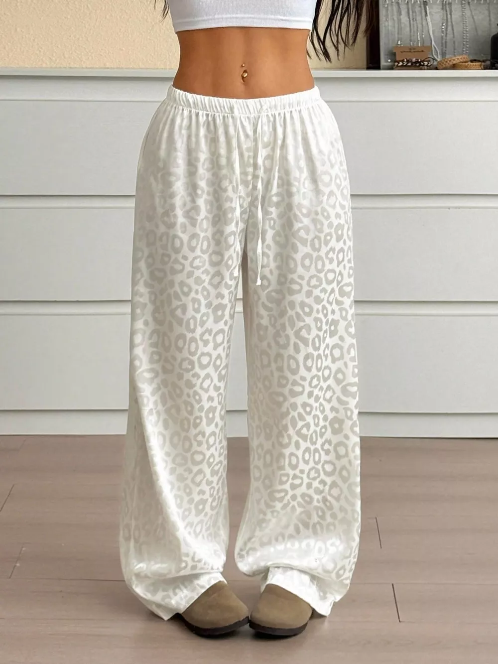 Leopard Print Wide Leg Pants, image 2