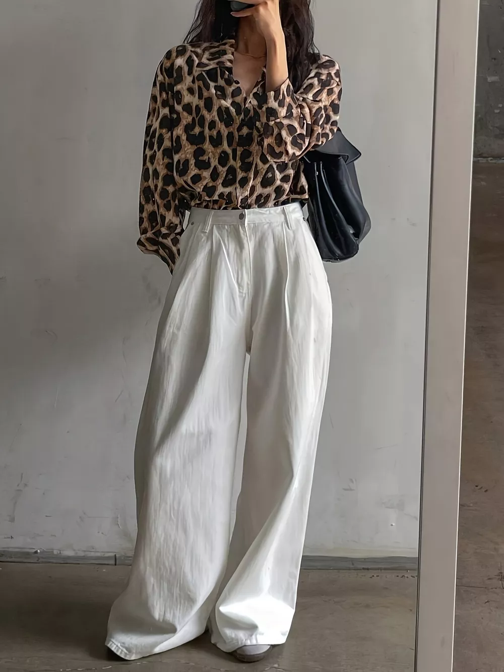 Leopard Print Button-Down Shirt, image 2