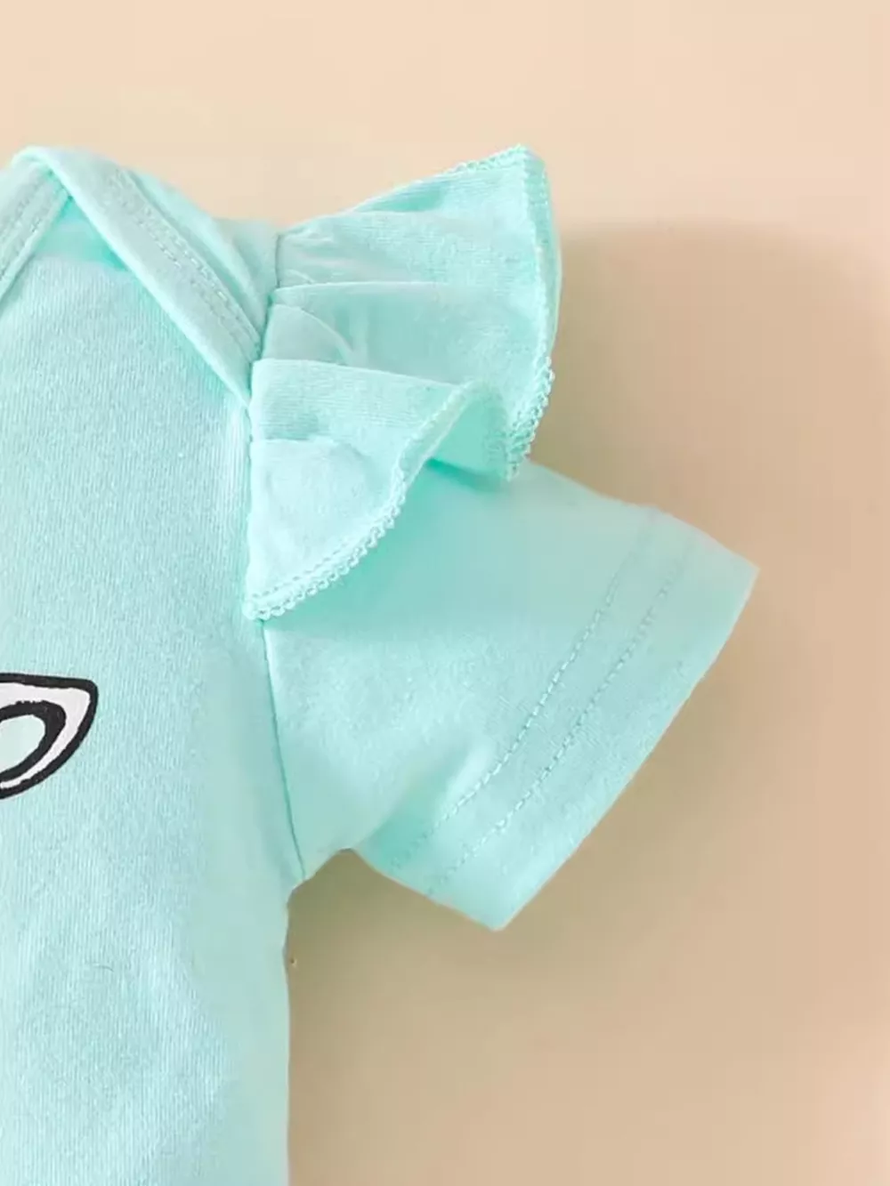 Children's Ruffled Cow Bodysuit and Shorts Set with Headband, image 4