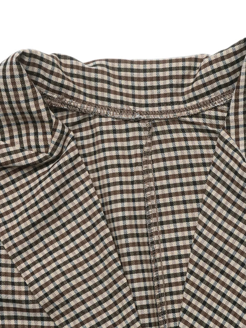 Plaid Lapel Collar Double-Breasted Blazer, image 6