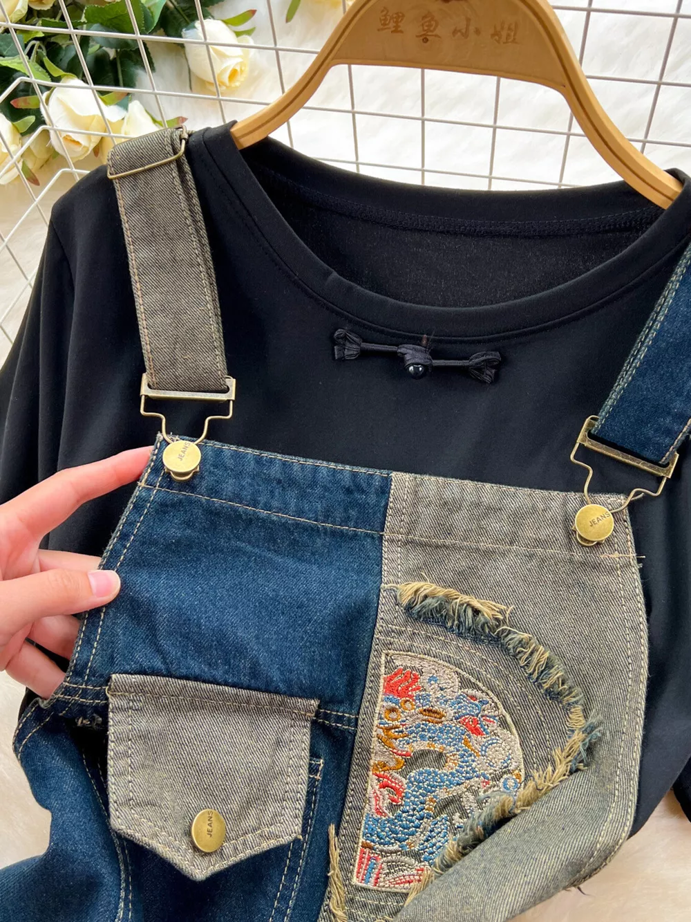 Short Sleeve T-Shirt and Denim Overall Dress Set, image 8