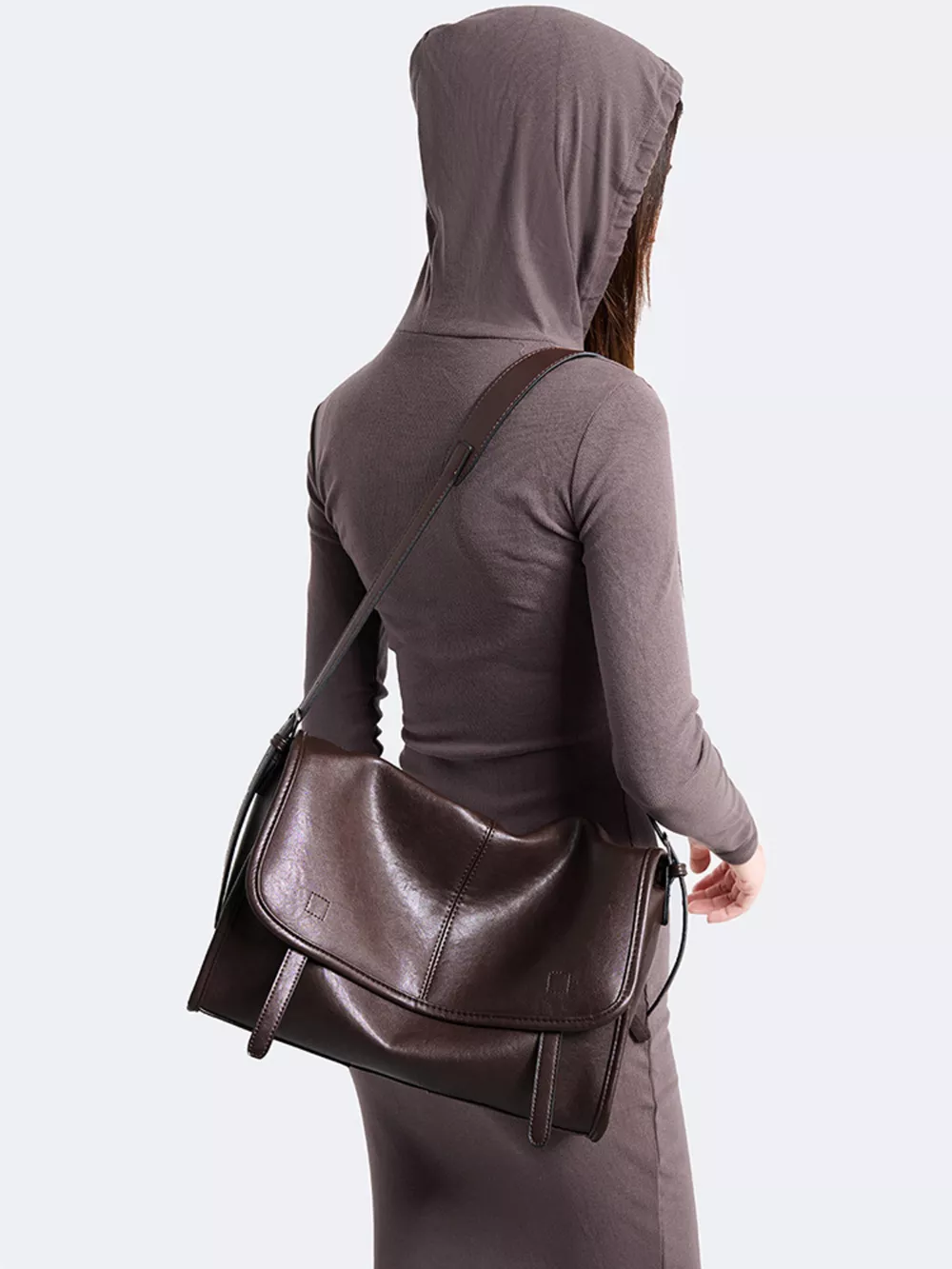 PU Leather Messenger Shoulder Bag, image 4
