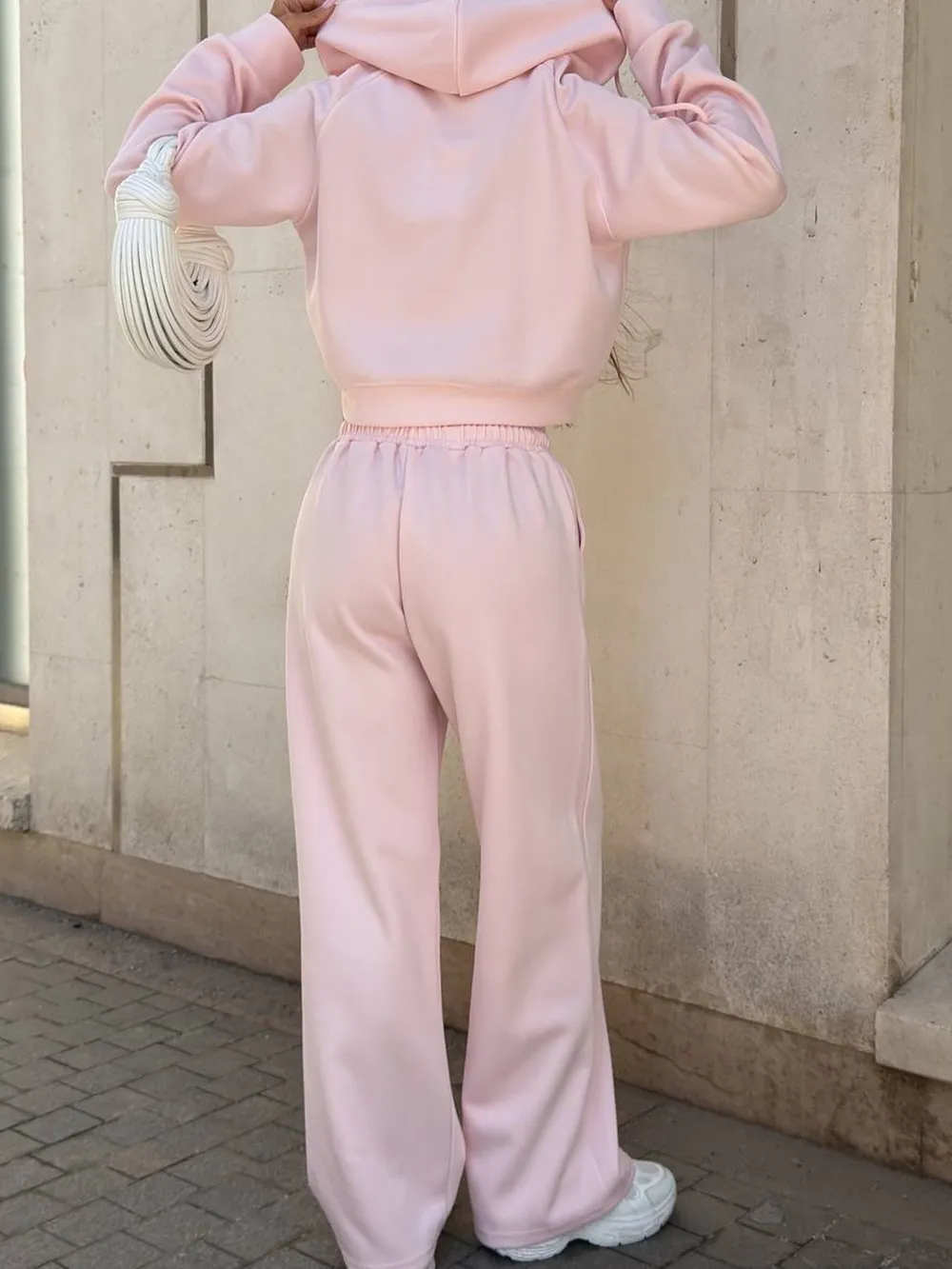 Zip Up Drawstring Hoodie and Pants Set, image 2