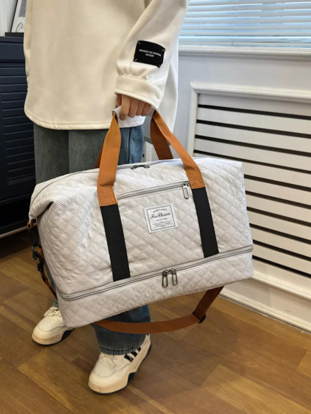 Quilted Travel Duffel Bag, image 4