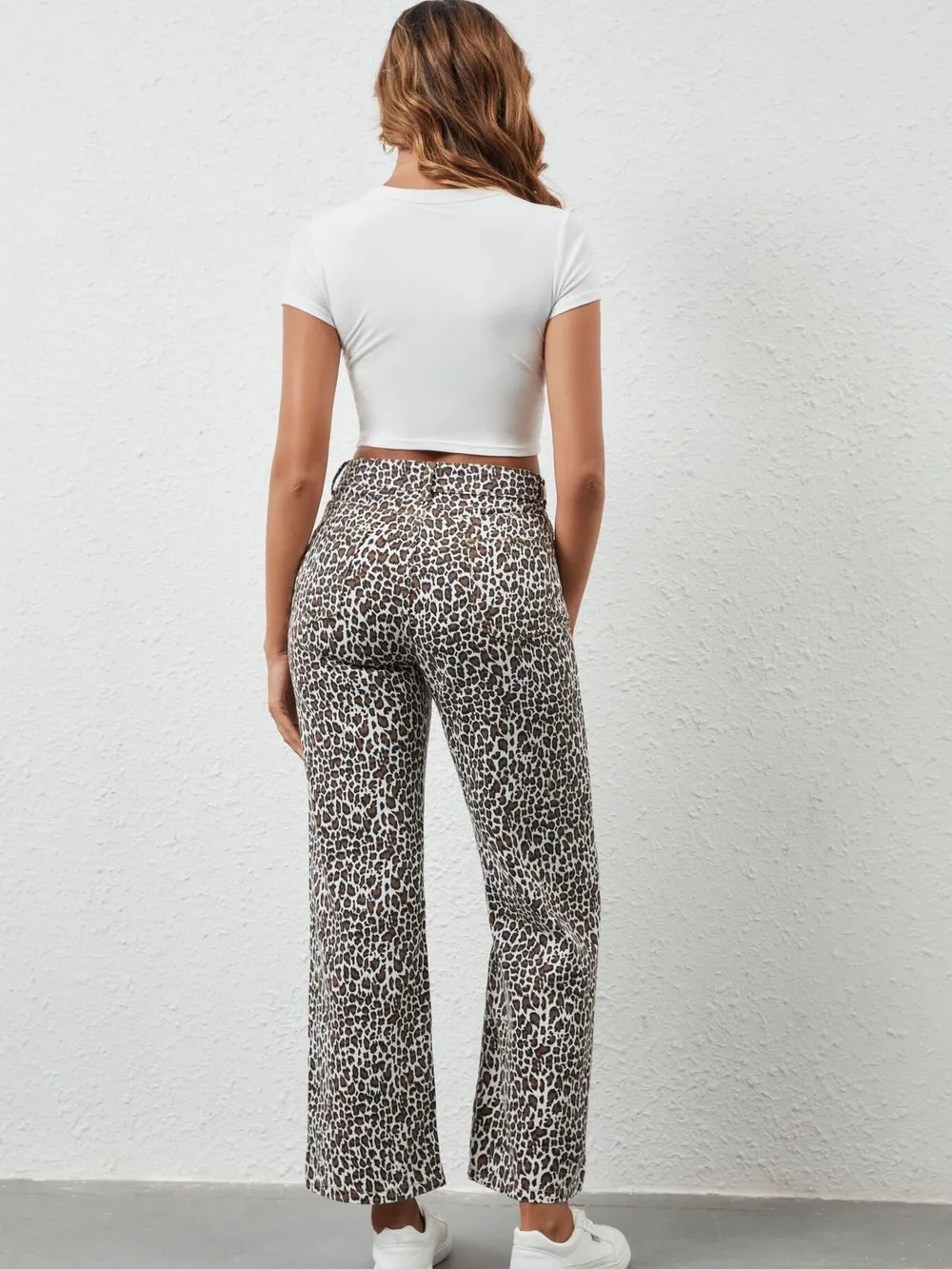 Leopard Print Wide Leg Jeans, image 6