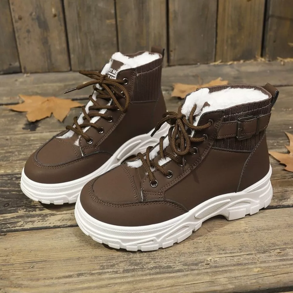 Plush Lining Lace Up Boots, image 8