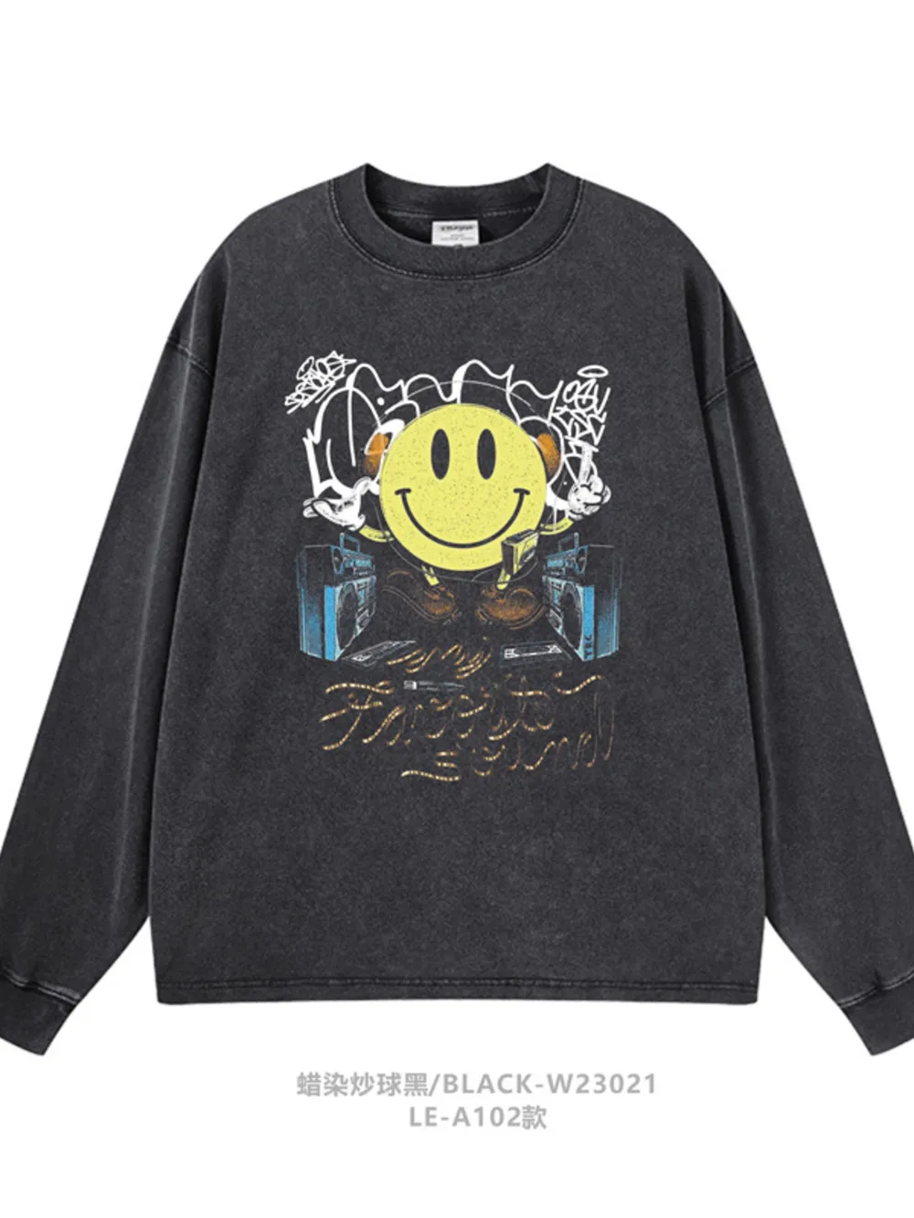 Men's Graphic Round Neck Long Sleeve T-Shirt