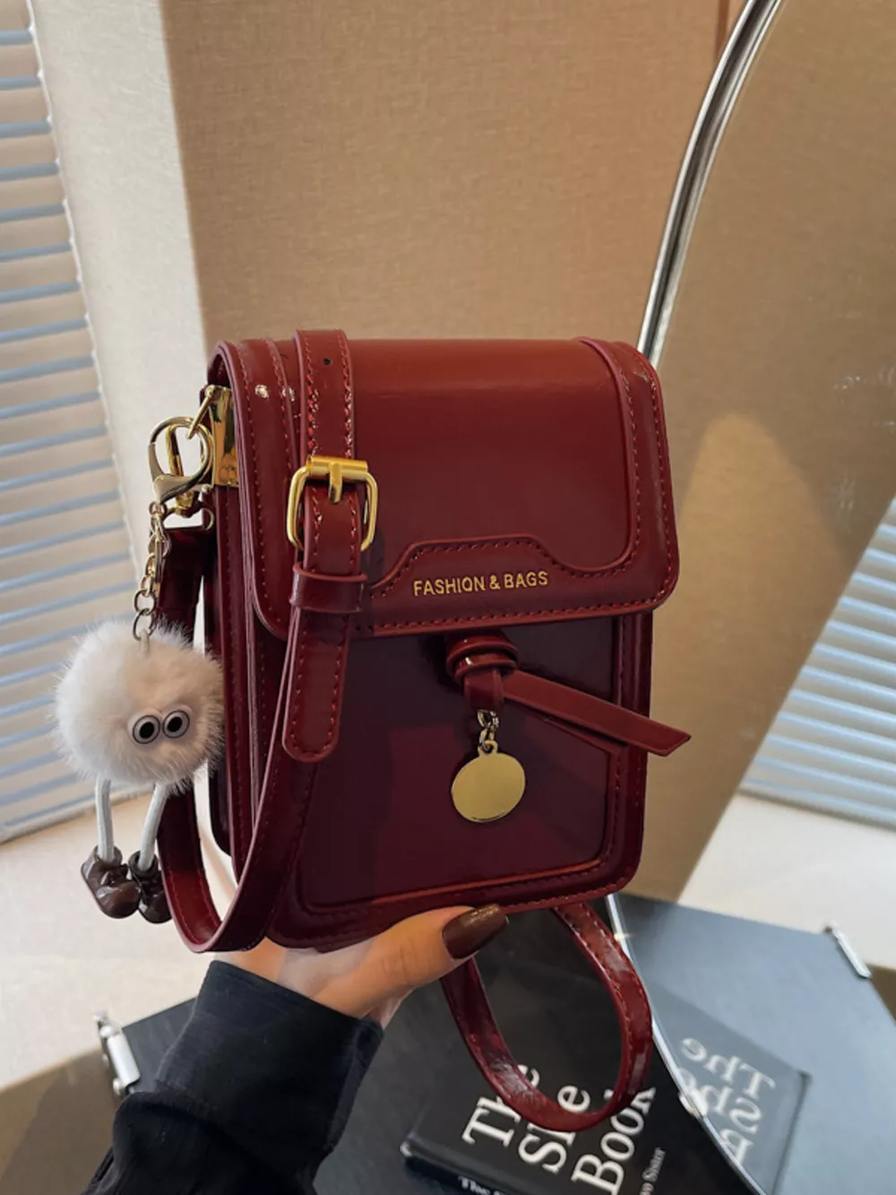Leather Flap Crossbody Bag, image 9