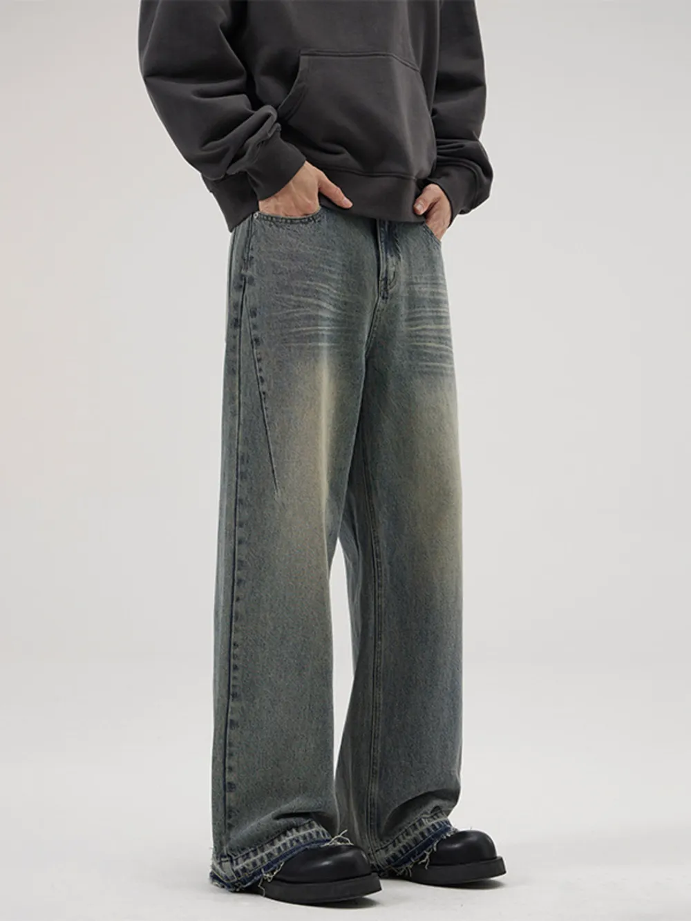 Men's Full Size Wide Leg Relaxed Fit Jeans Plus Size, image 2