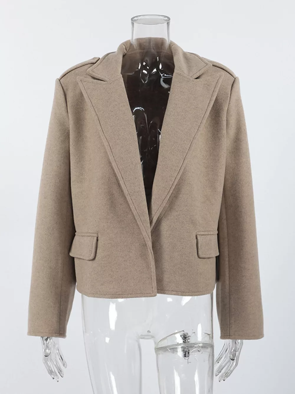 Lapel Collar Cropped Outerwear, image 5