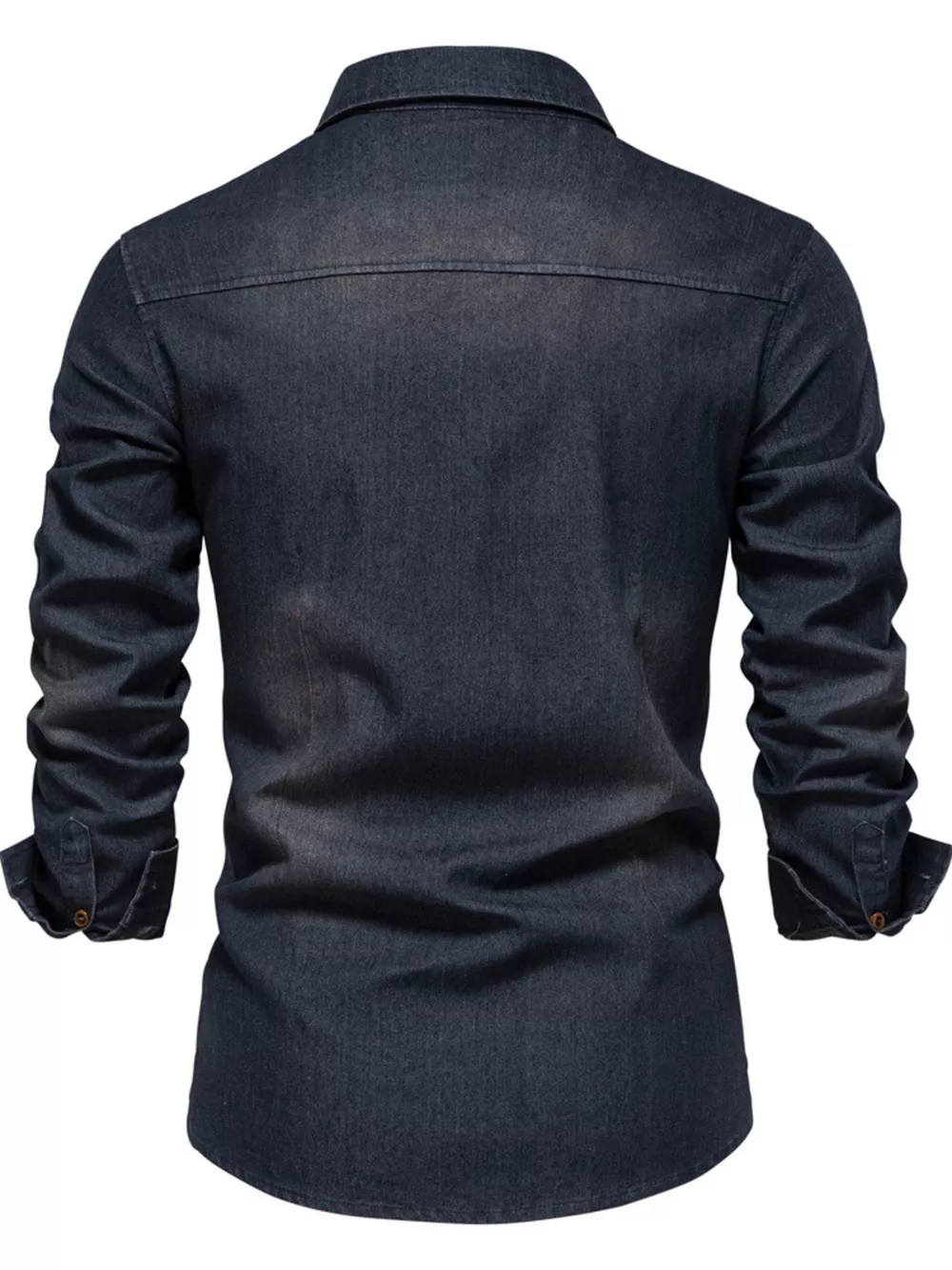 Men's Full Size Button Up Denim Shirt with Chest Pocket Plus Size, image 6