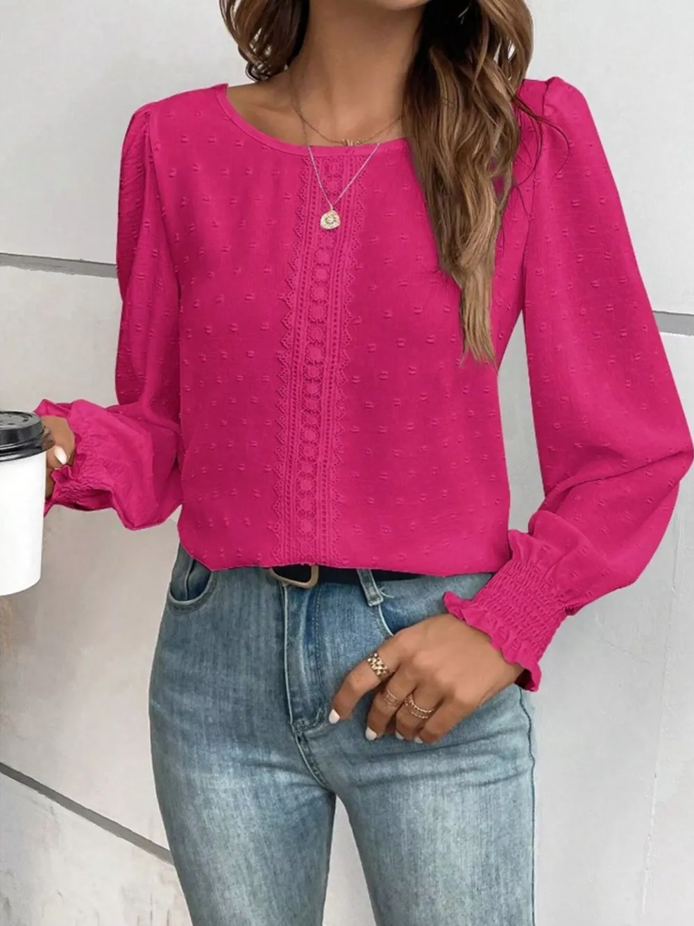 Swiss Dot Long Sleeve Blouse, image 10