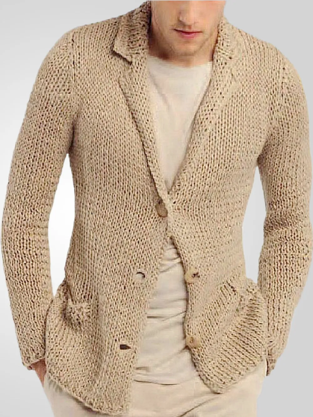 Men's Plus Size Button Up Long Sleeve Cardigan, image 2