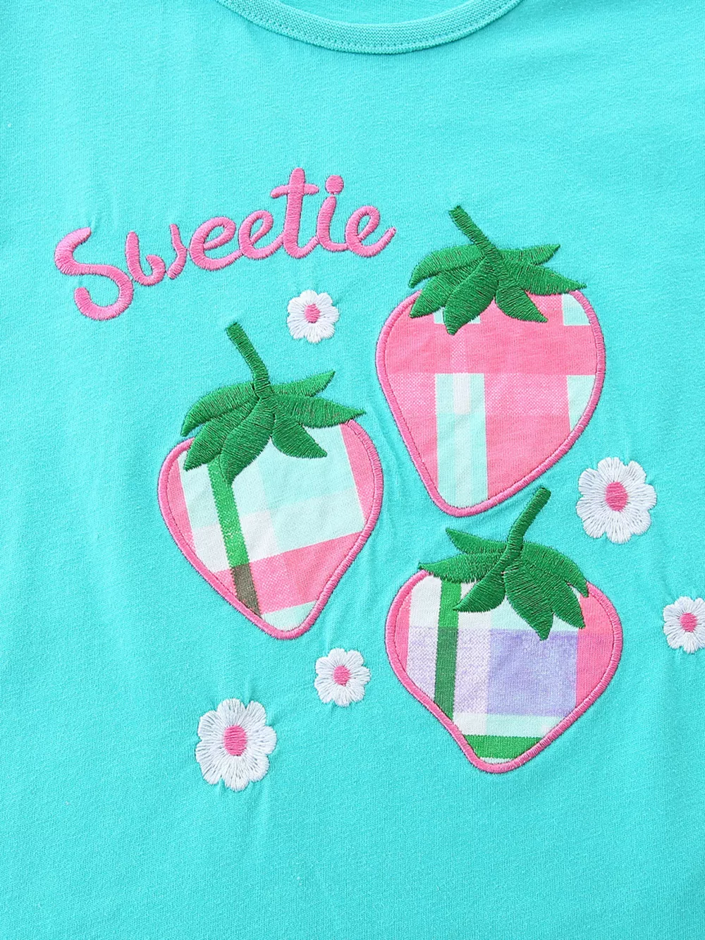 Children's Strawberry Embroidered Top and Shorts Set, image 3
