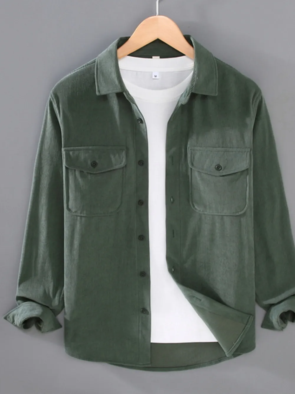 Men's Plus Size Button Down Collared Neck Shirt, image 3