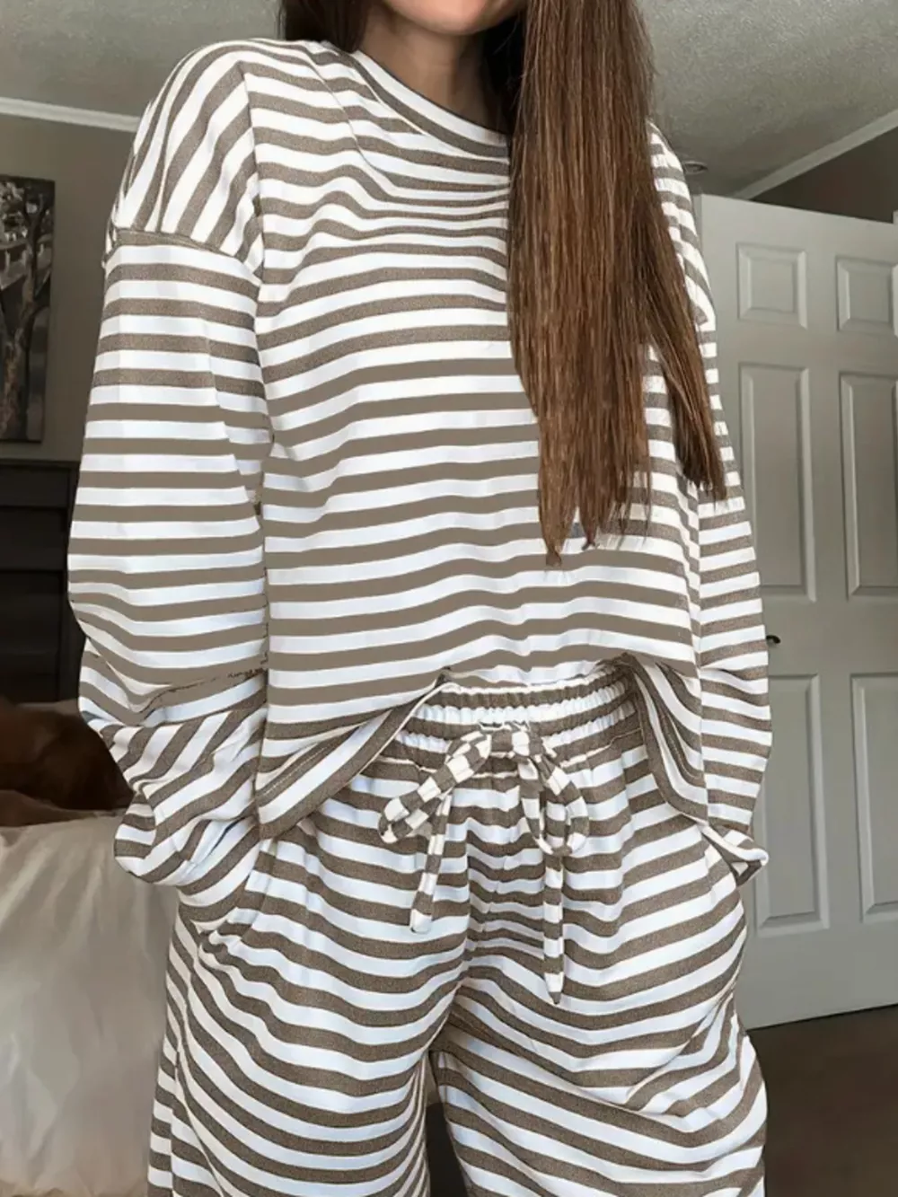 Striped Long Sleeve Top and Pants Set, image 15