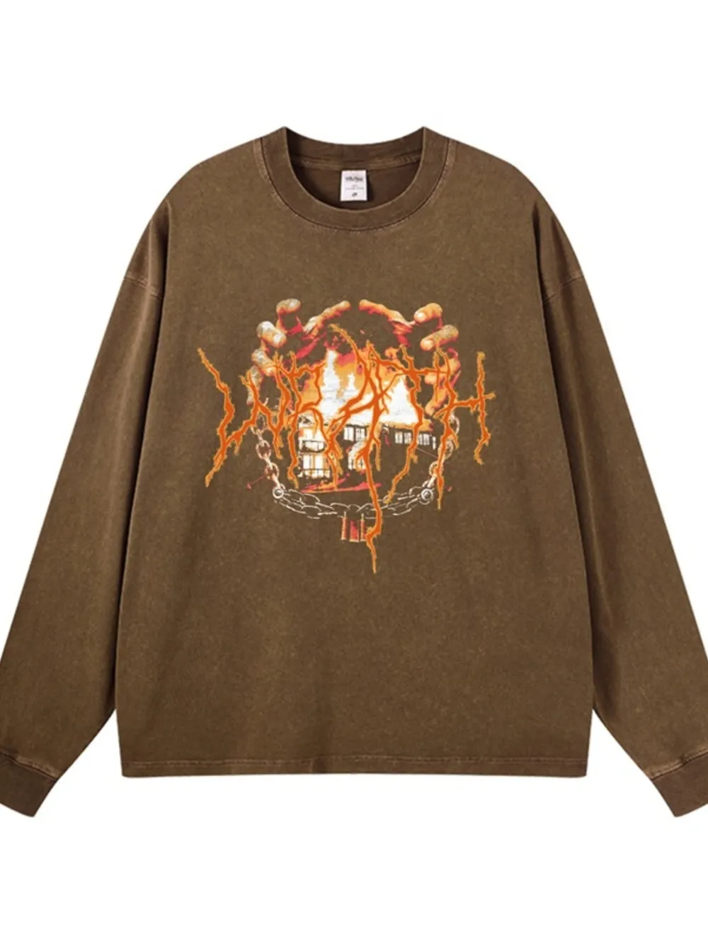 Men's Graphic Oversized Long Sleeve T-Shirt, image 9