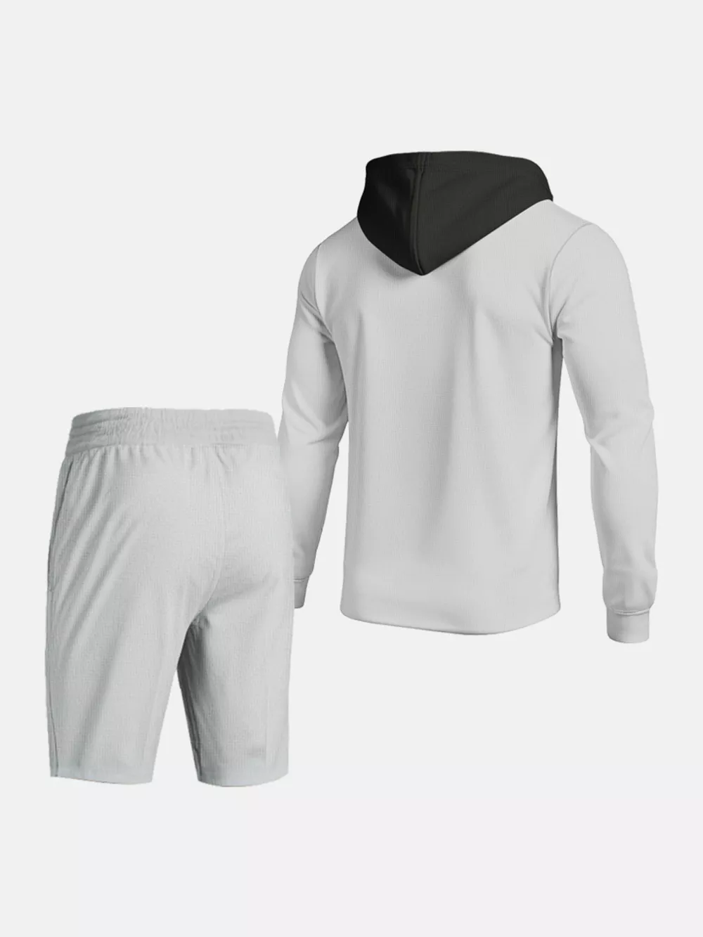 Men's Full Size Casual Hooded Button-Up Top and Shorts Set Plus Size, image 20