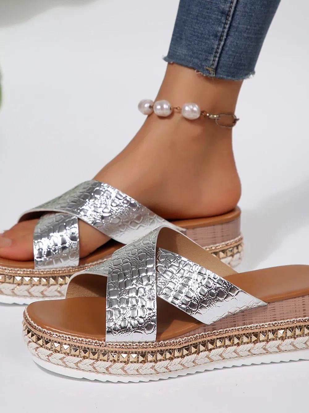 Cross-Strap Platform Sandals, image 6