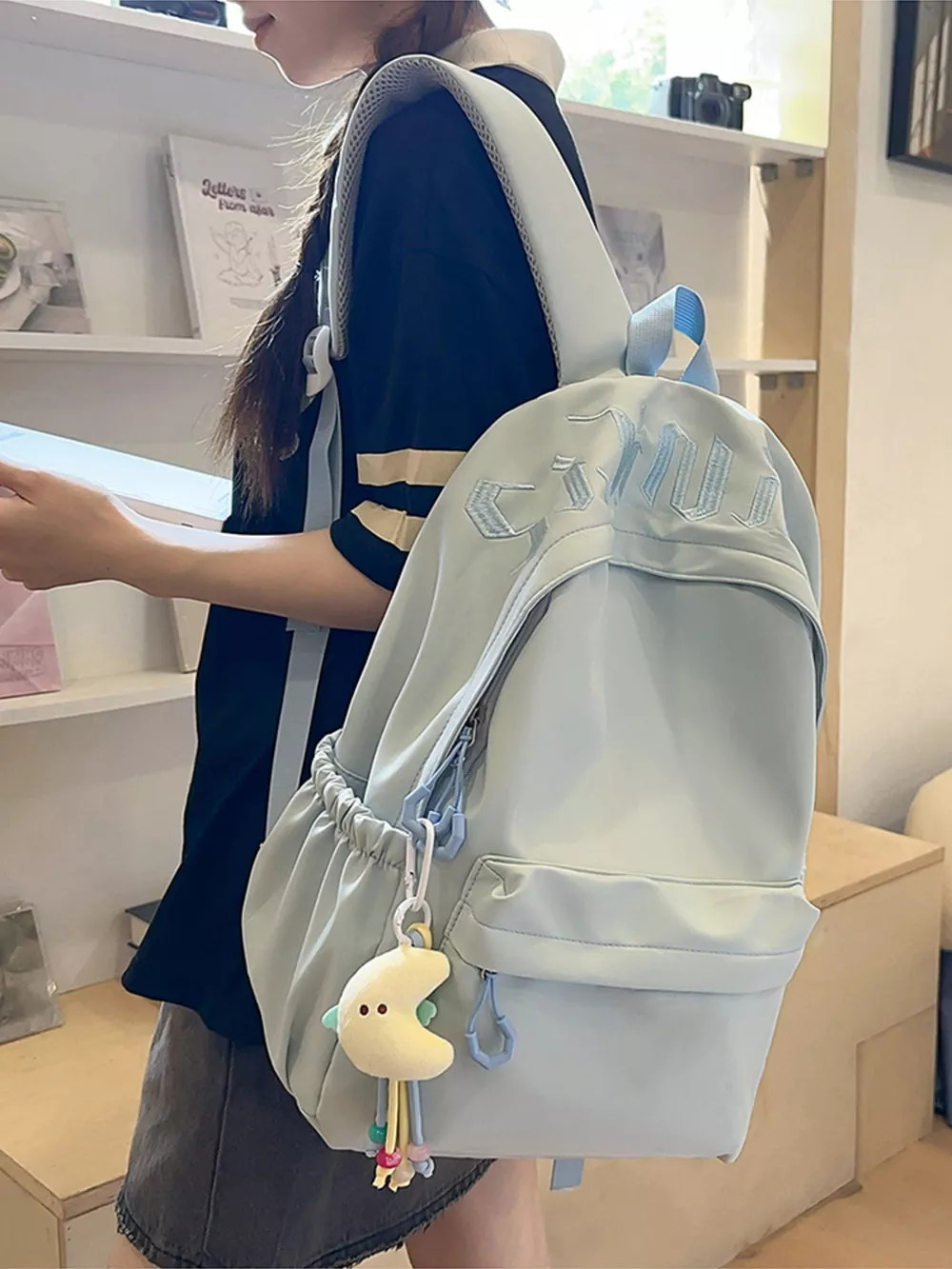 Embroidered Letter Backpack Bag, image 4
