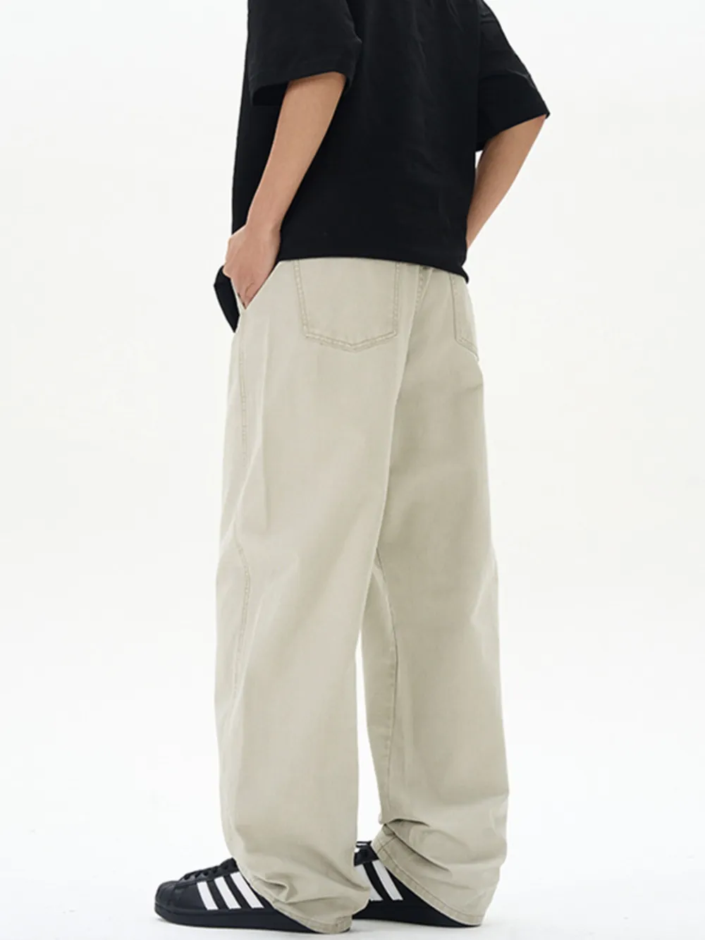 Men's Full Size Washed Wide Leg Cargo Pants Plus Size, image 6