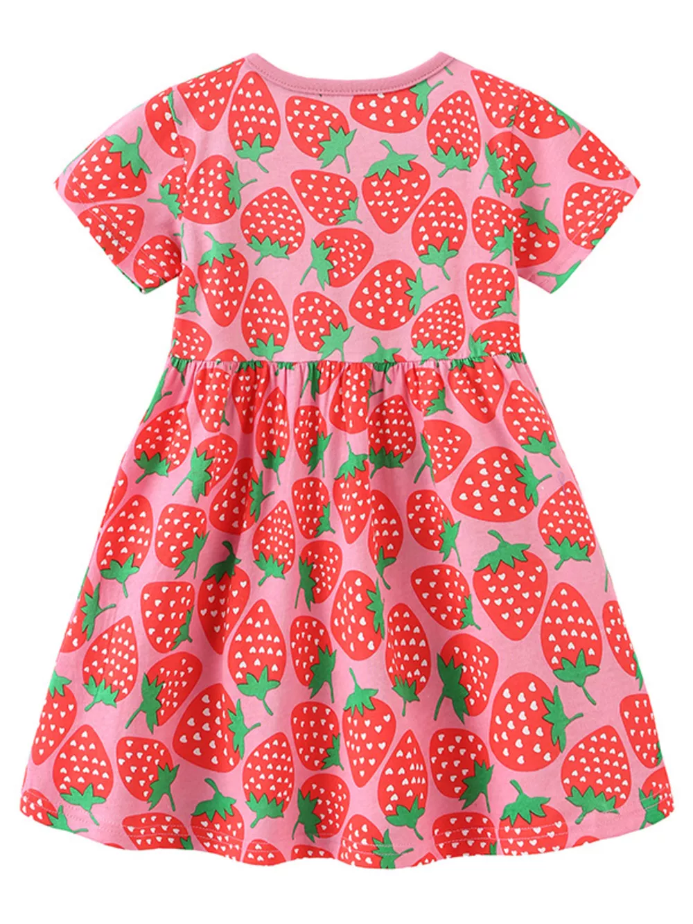 Children's Strawberry Print Short Sleeve Dress, image 4