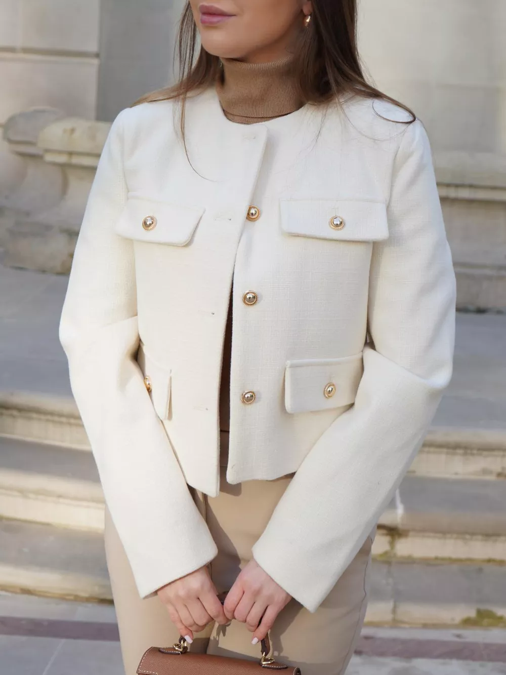Tweed Button Up Cropped Outerwear, image 11
