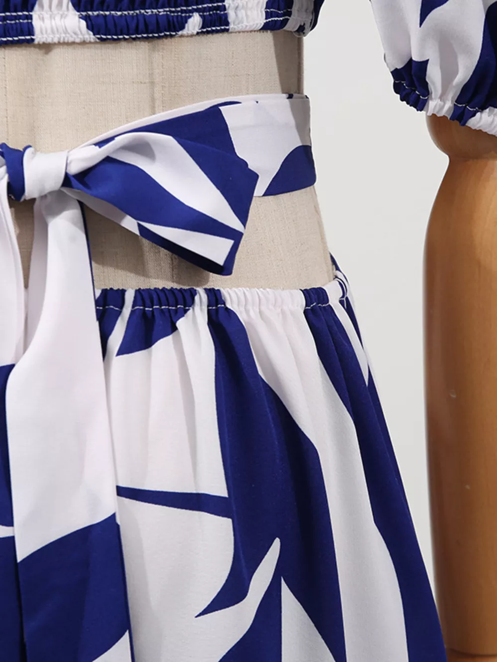Off-Shoulder Cutout Leaf Print Maxi Dress, image 16