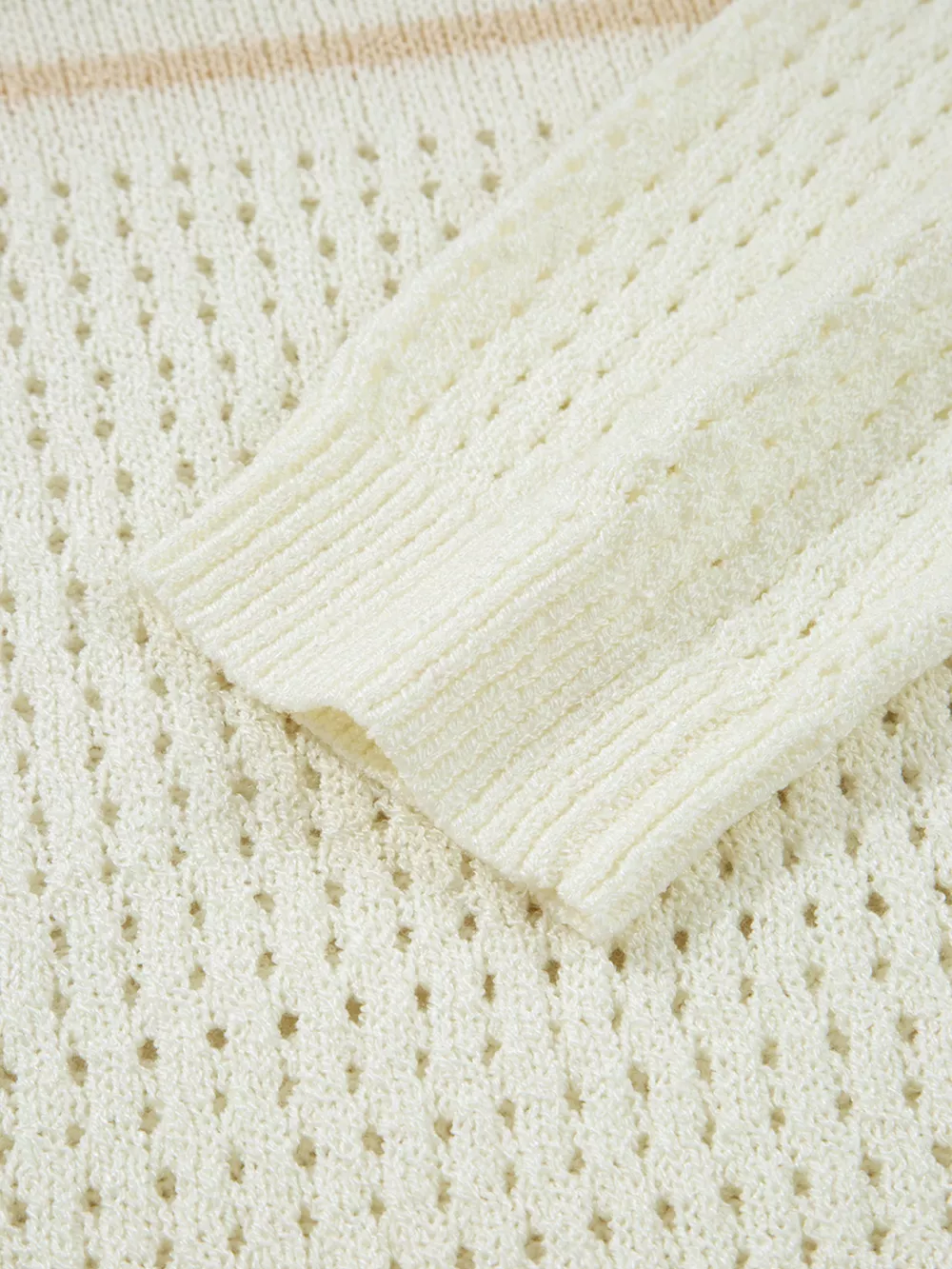 BEACH Hollow Out Knitted Lightweight Dolman Sweater, image 4