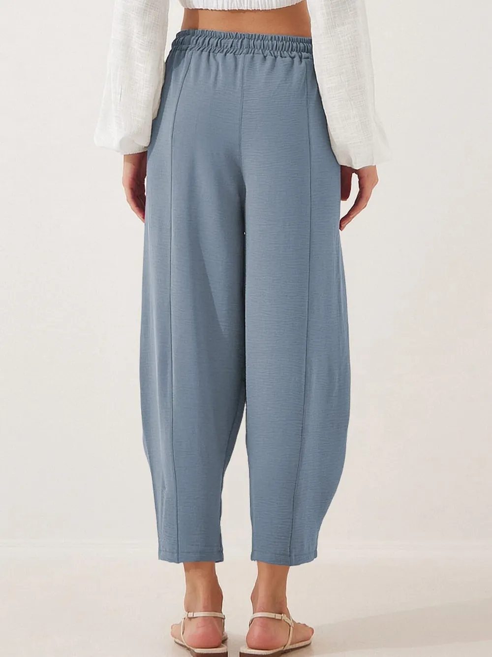 Full Size Drawstring Wide Leg Cropped Pants Plus Size, image 23