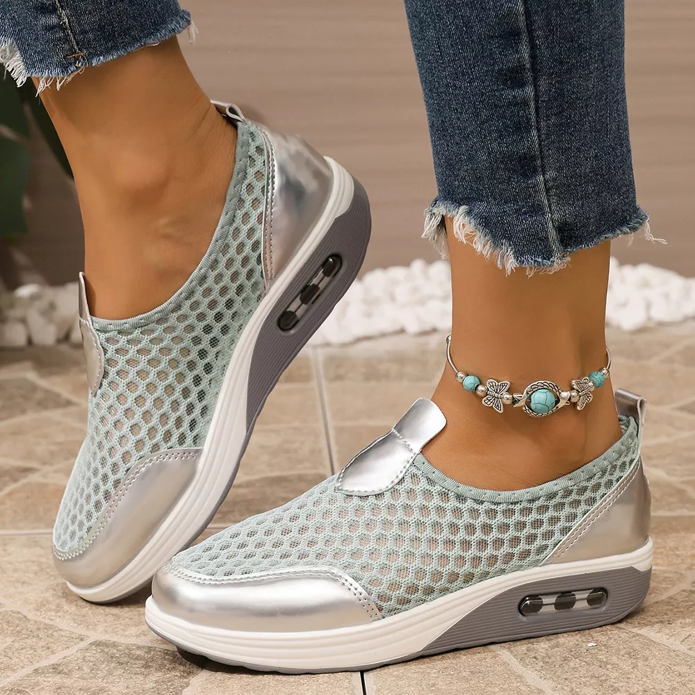 Breathable Mesh Wedge Slip-Ons, image 3