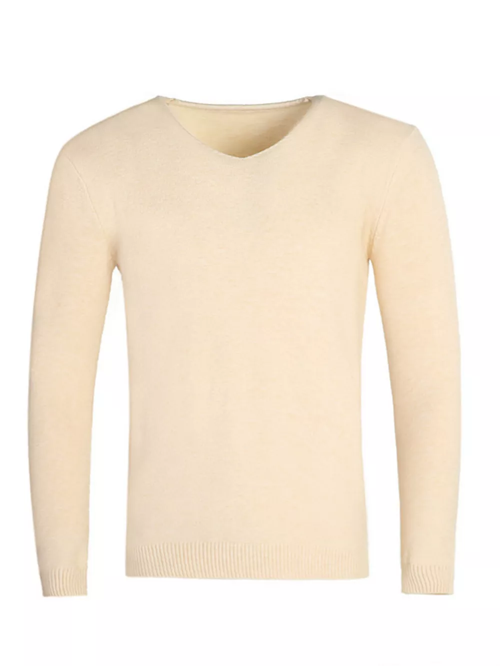 Men's Plus Size Solid Color Long Sleeve Knit Top, image 3