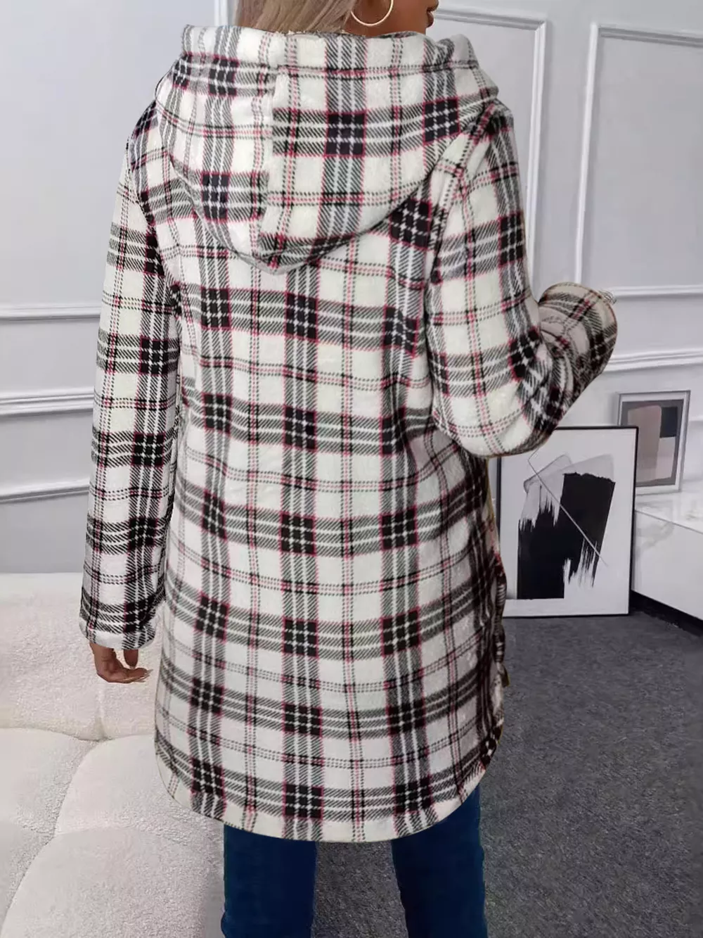 Full Size Button-Down Hooded Outerwear Plus Size, image 19