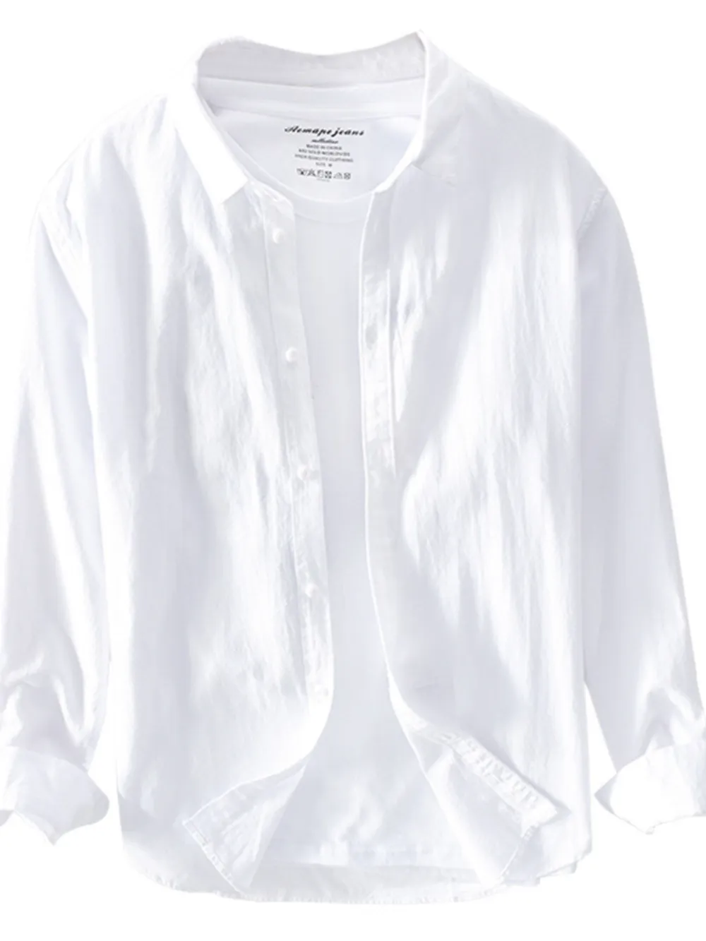 Men's Plus Size Long Sleeve Button-Up Shirt, image 3