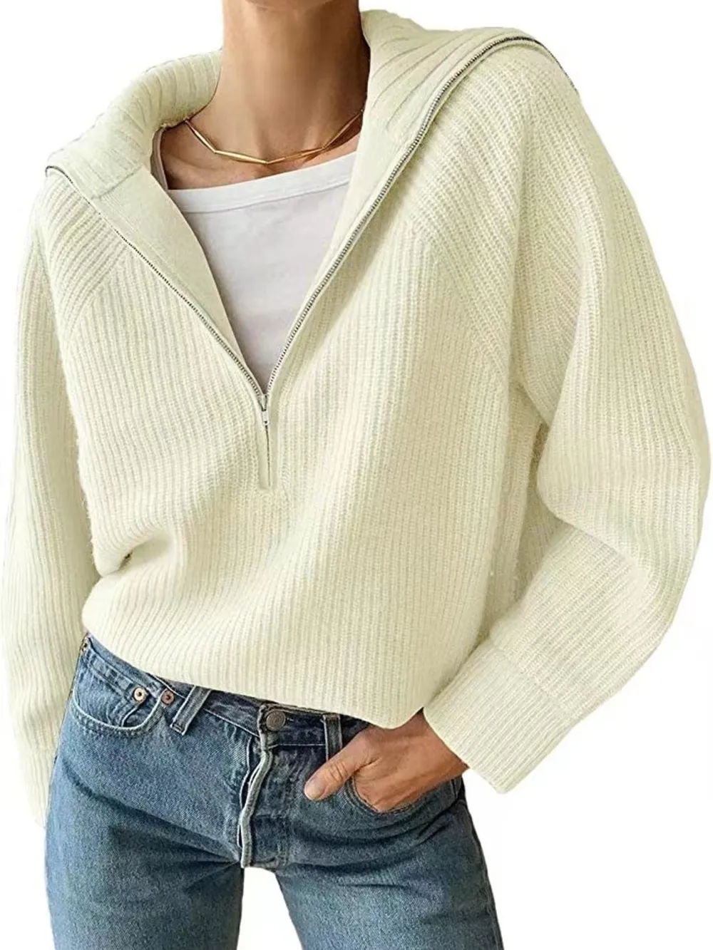 Half-Zip Long Sleeve Sweater, image 12