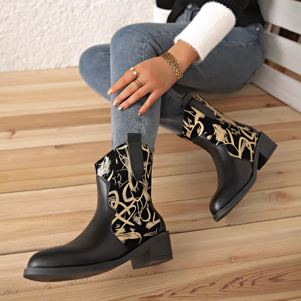 Point Toe Block Heels Boots, image 2