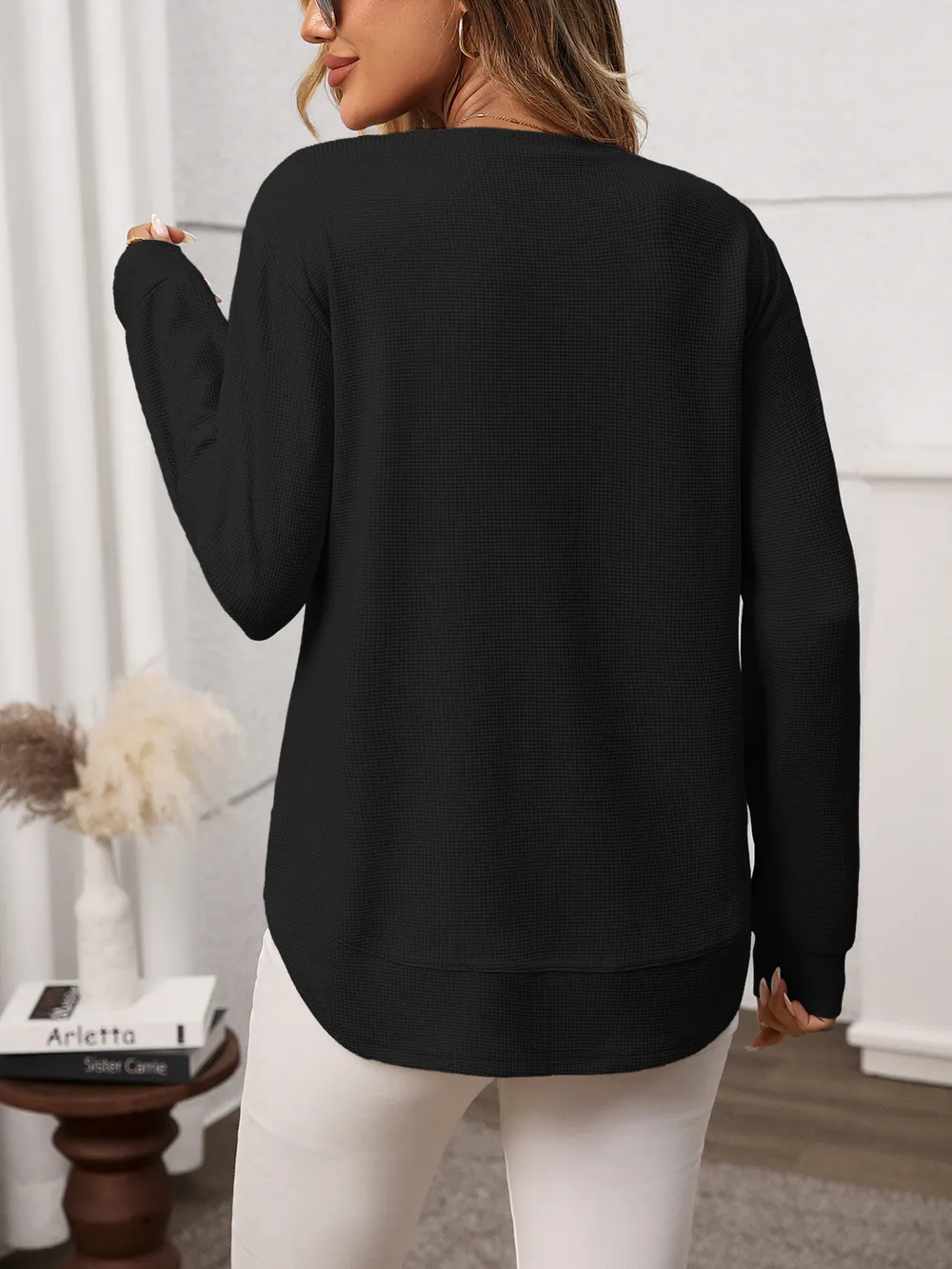 Long Sleeve Round Neck T-Shirt, image 10